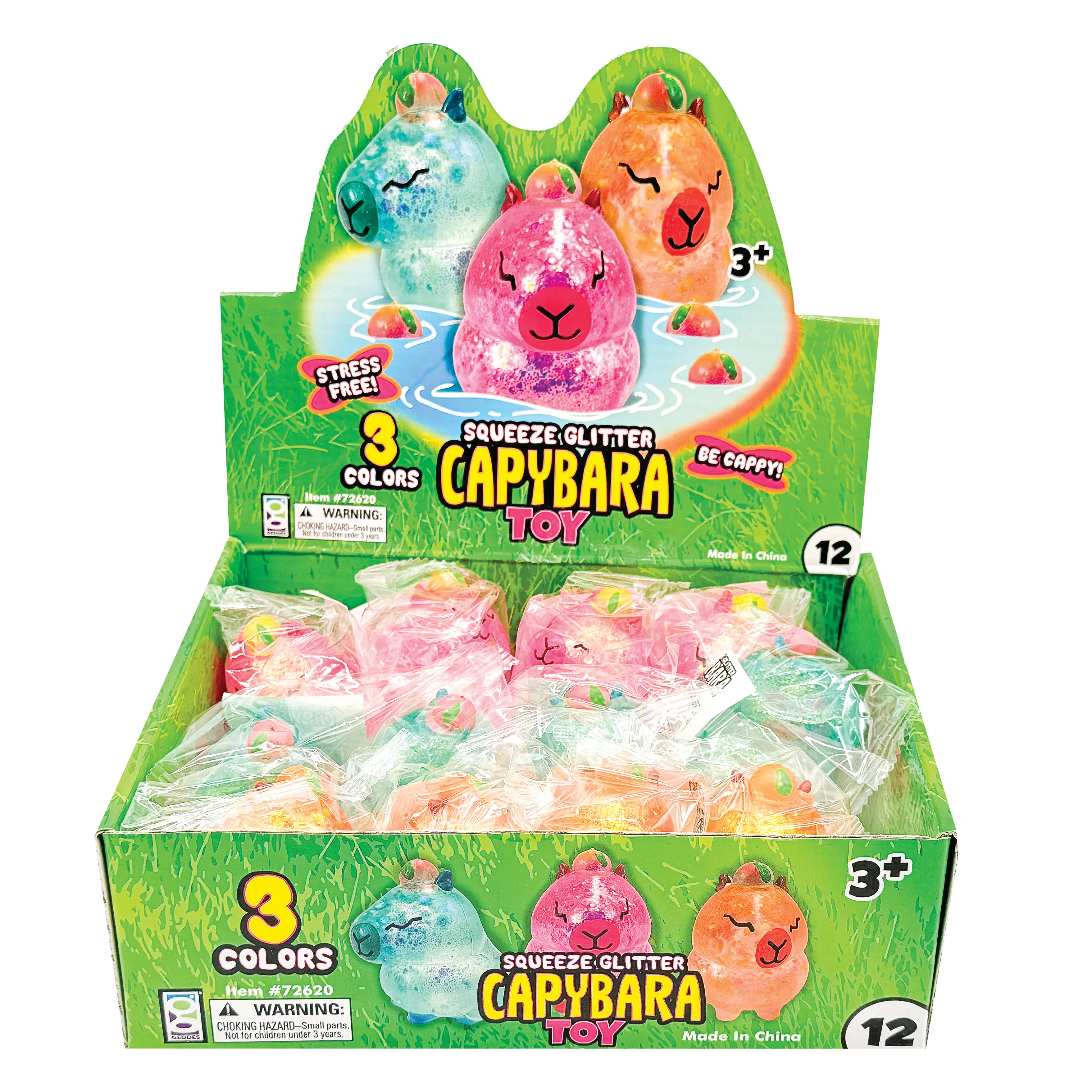 Capybara Glitter Squeeze Toys - 12 per display - Image 3