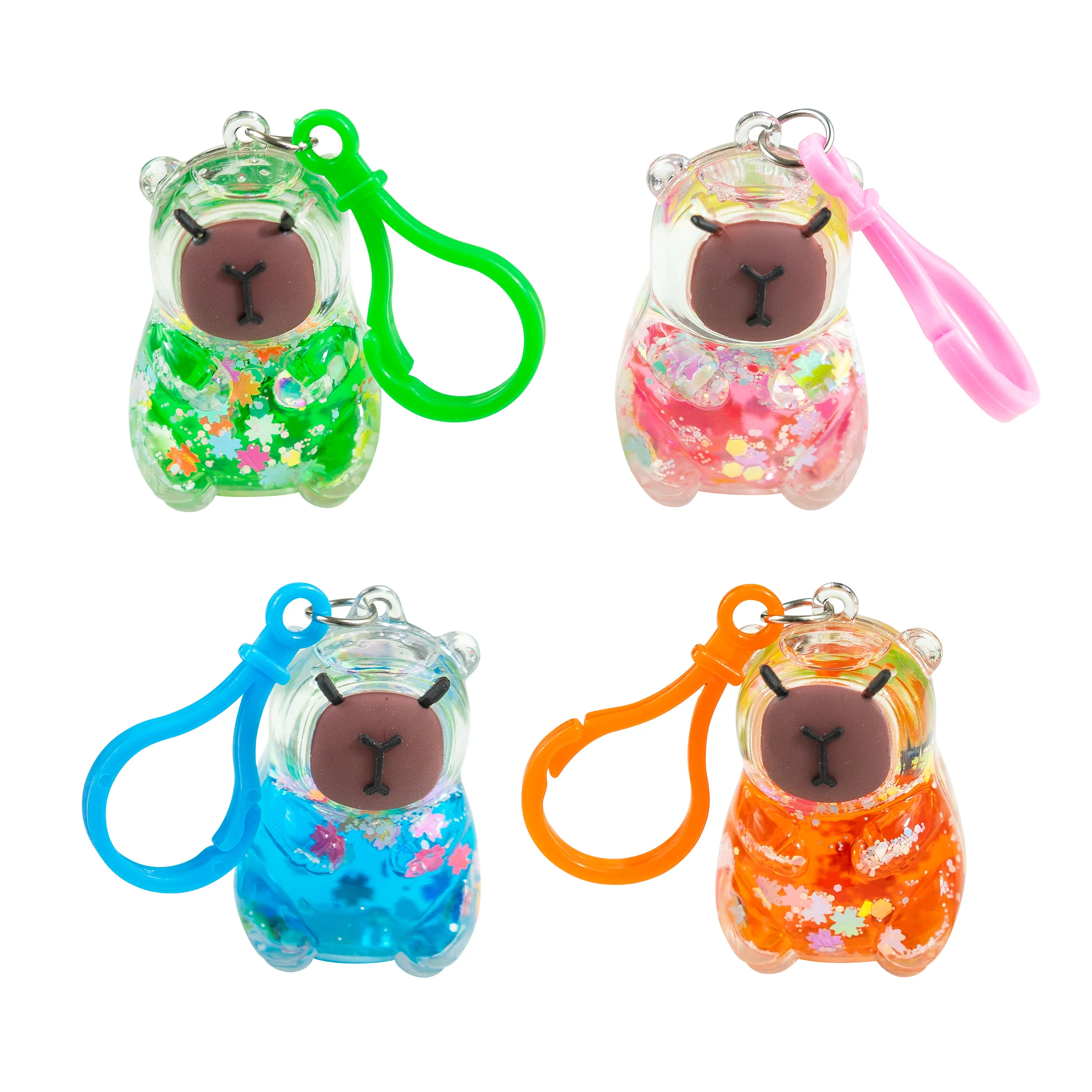 Capybara Shimmer Shake Backpack Buddy Keychain
