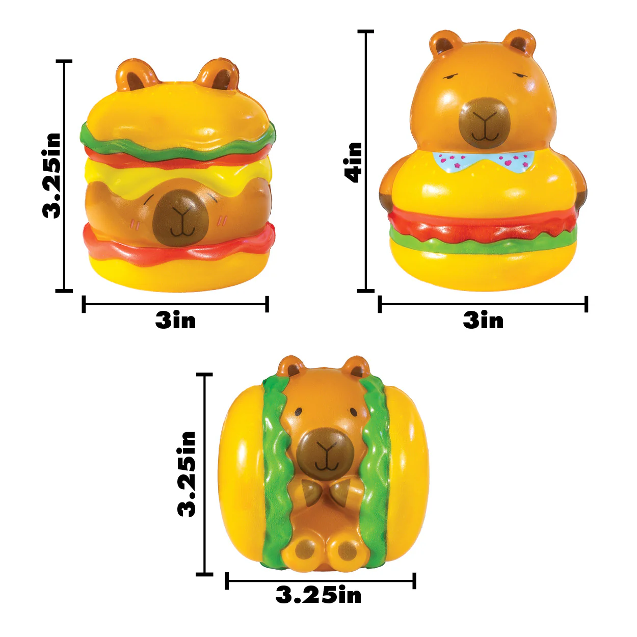 Cheeseburger Capybara Slow Rise Toys - 12 per bag - Image 8