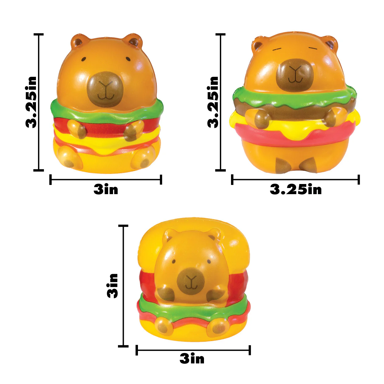 Cheeseburger Capybara Slow Rise Toys - 12 per bag - Image 9