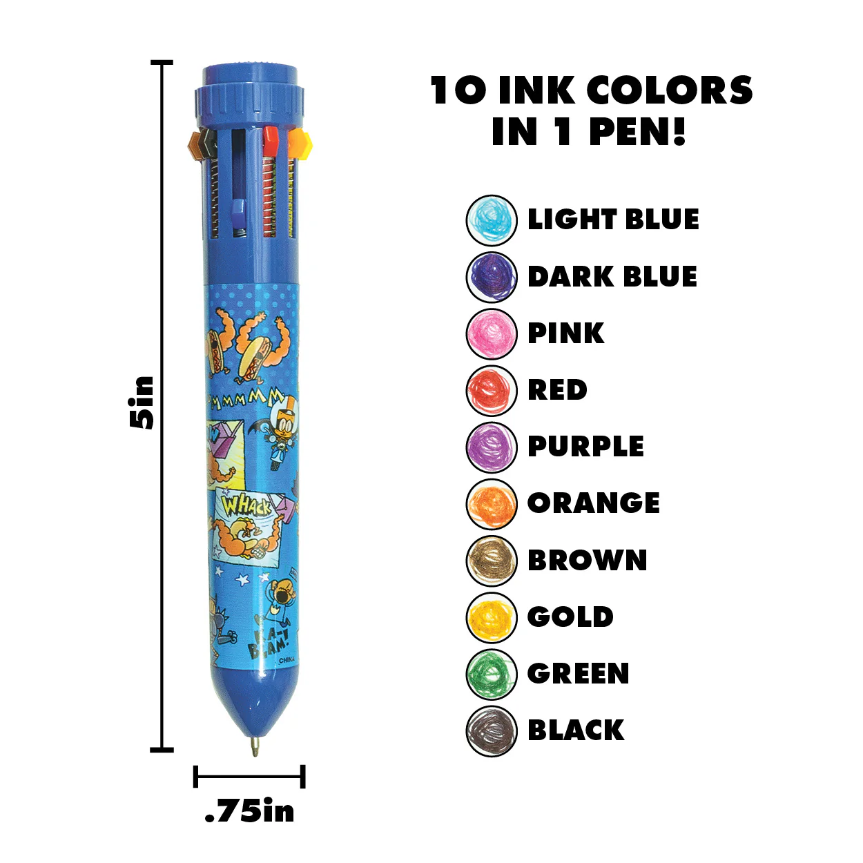 Dog Man 10-Color Pens - 12 per tub - Image 8