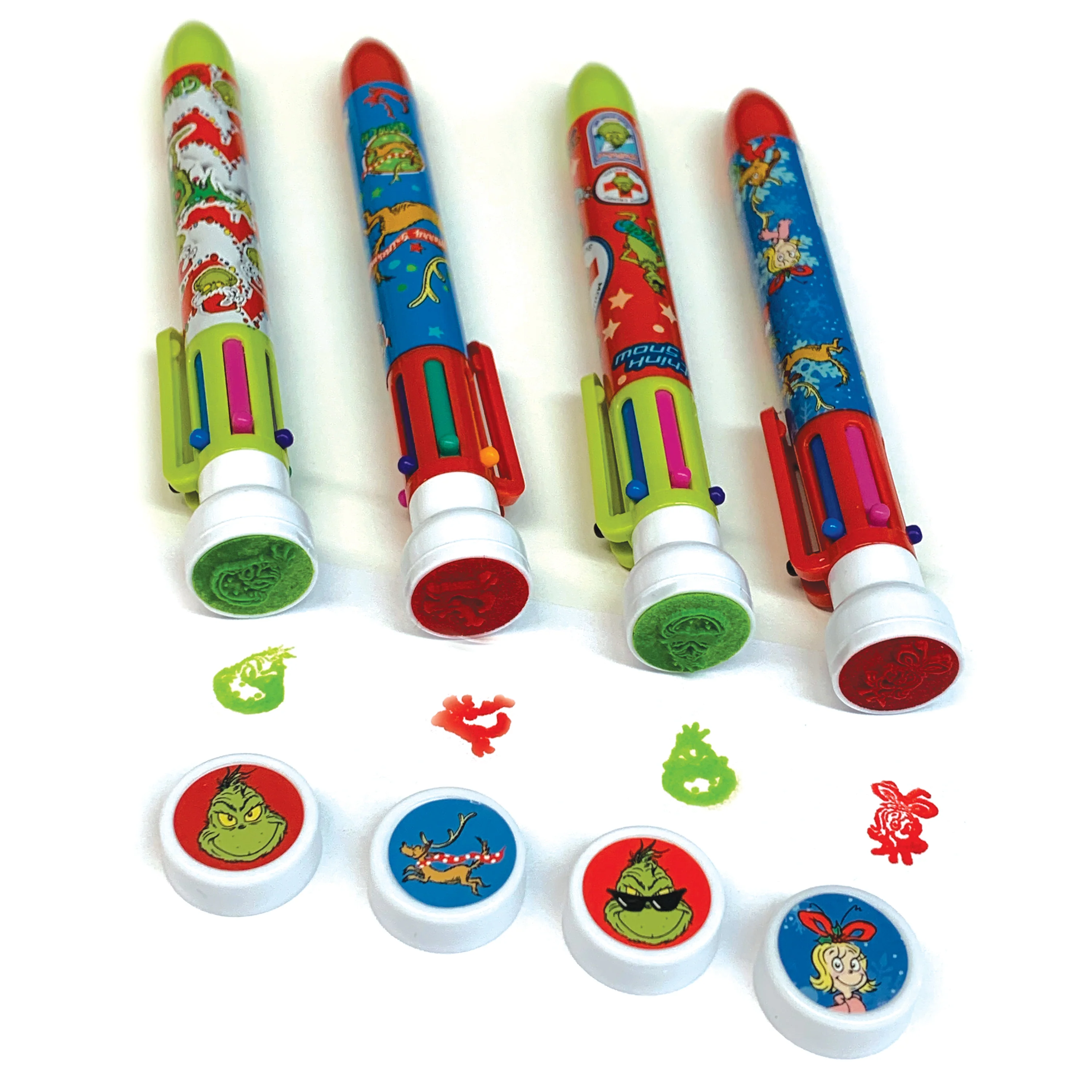 Dr. Seuss™ Grinch 6 Color Pens with Stamper - Image 2
