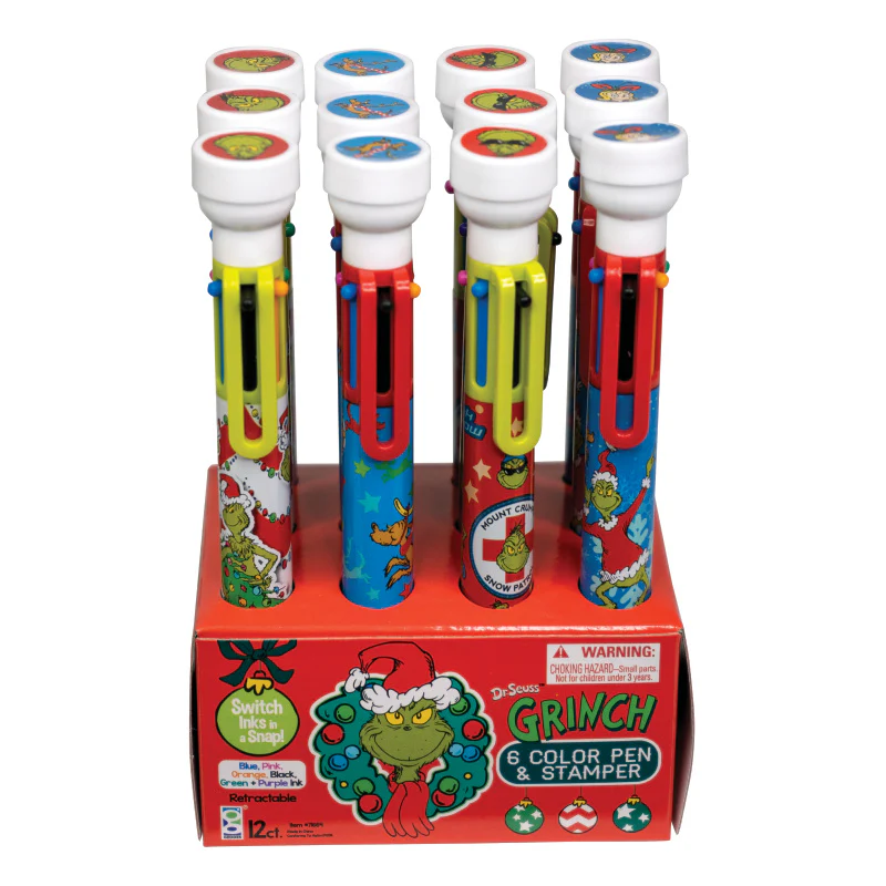Dr. Seuss™ Grinch 6 Color Pens with Stamper - Image 5