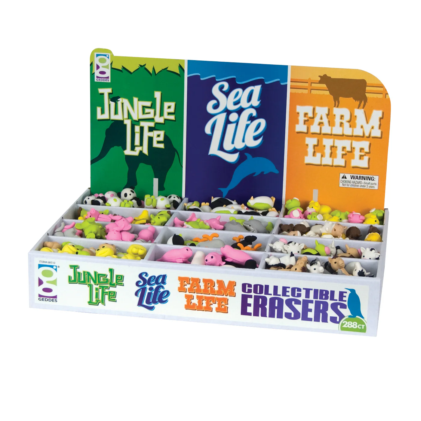 Jungle, Sea, and Farm Life 3D Eraser Assortment - 288 per display - Image 3