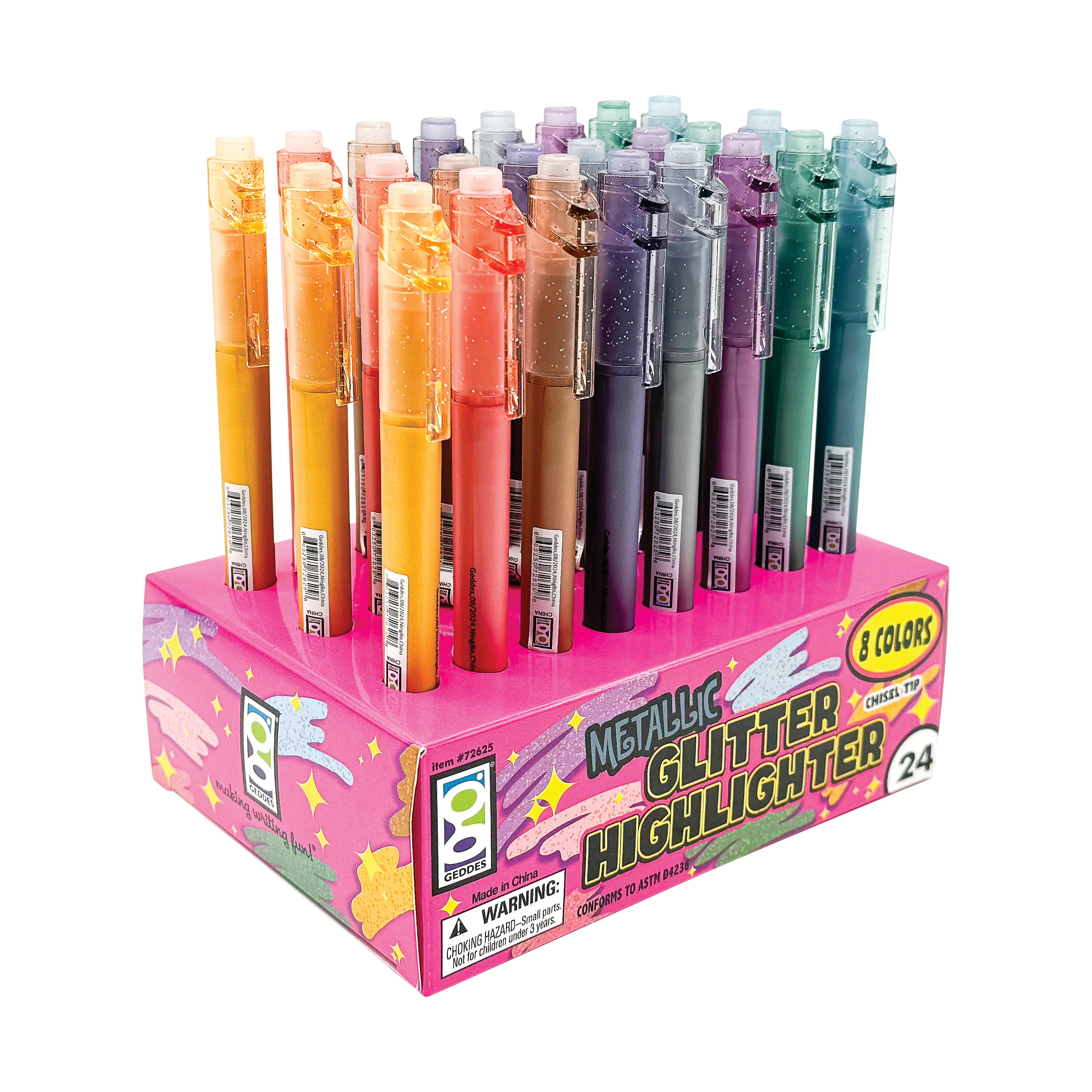 Metallic Glitter Highlighters - 24 per display - Image 6