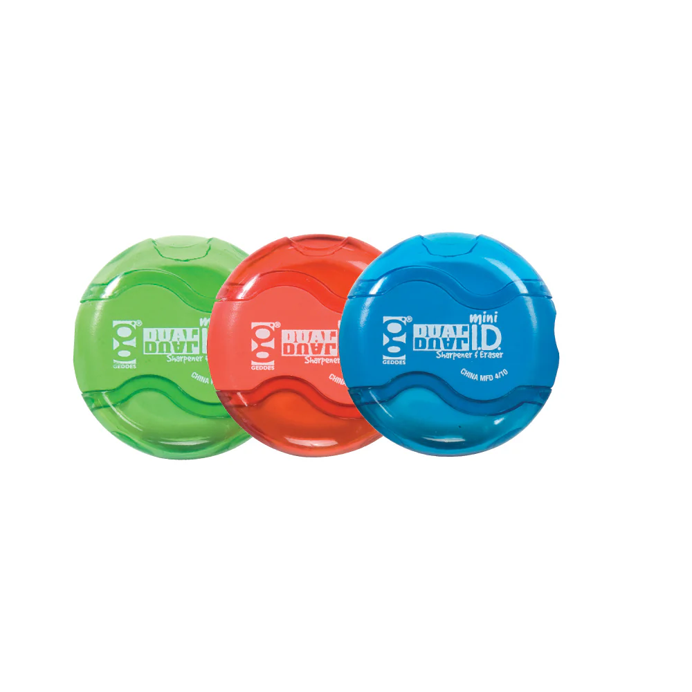 Mini Dual ID Pencil Sharpener and Eraser - 24 per box - Image 3