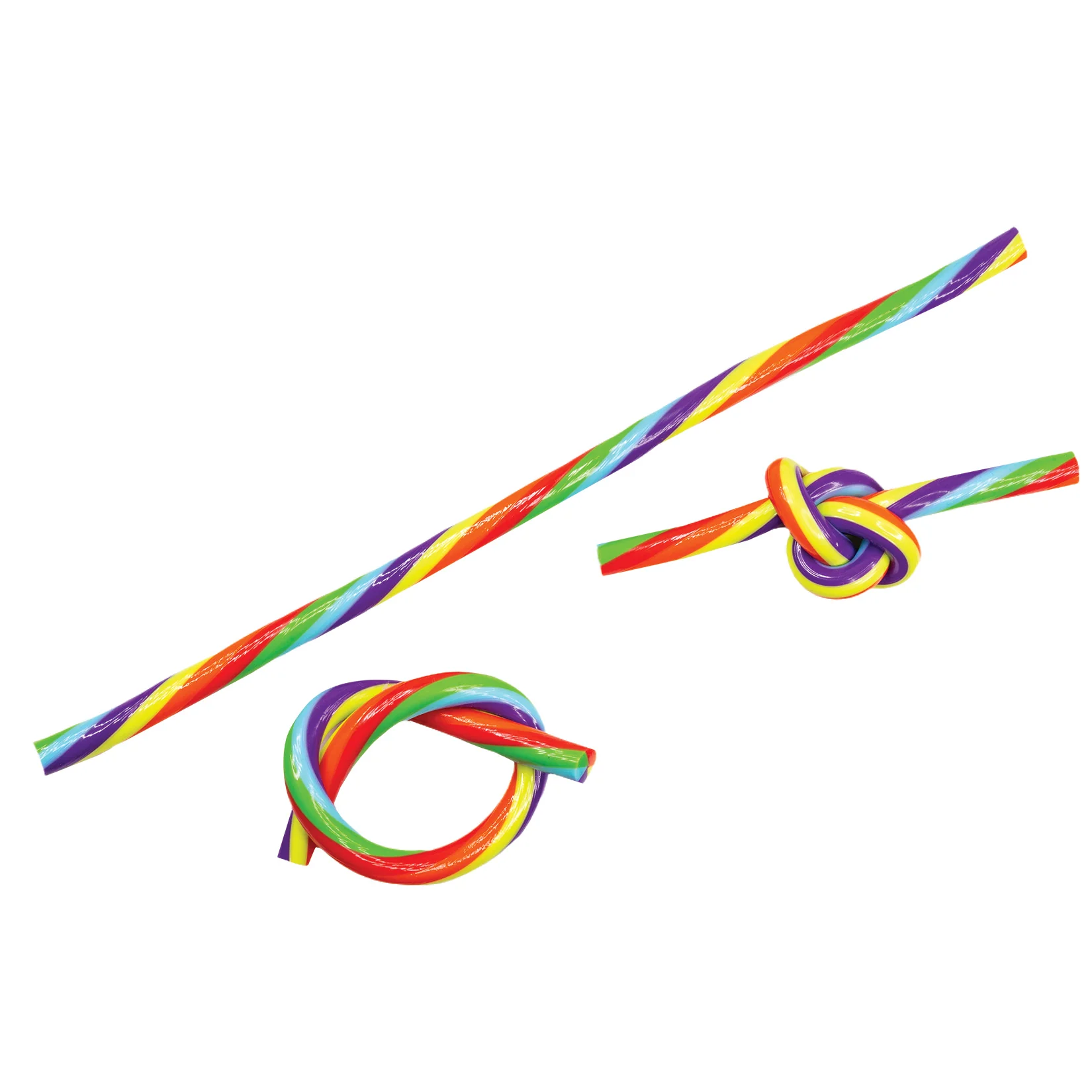 Rainbow Glow-in-the-Dark Noodle Fidget Toys - 12 per bag - Image 2