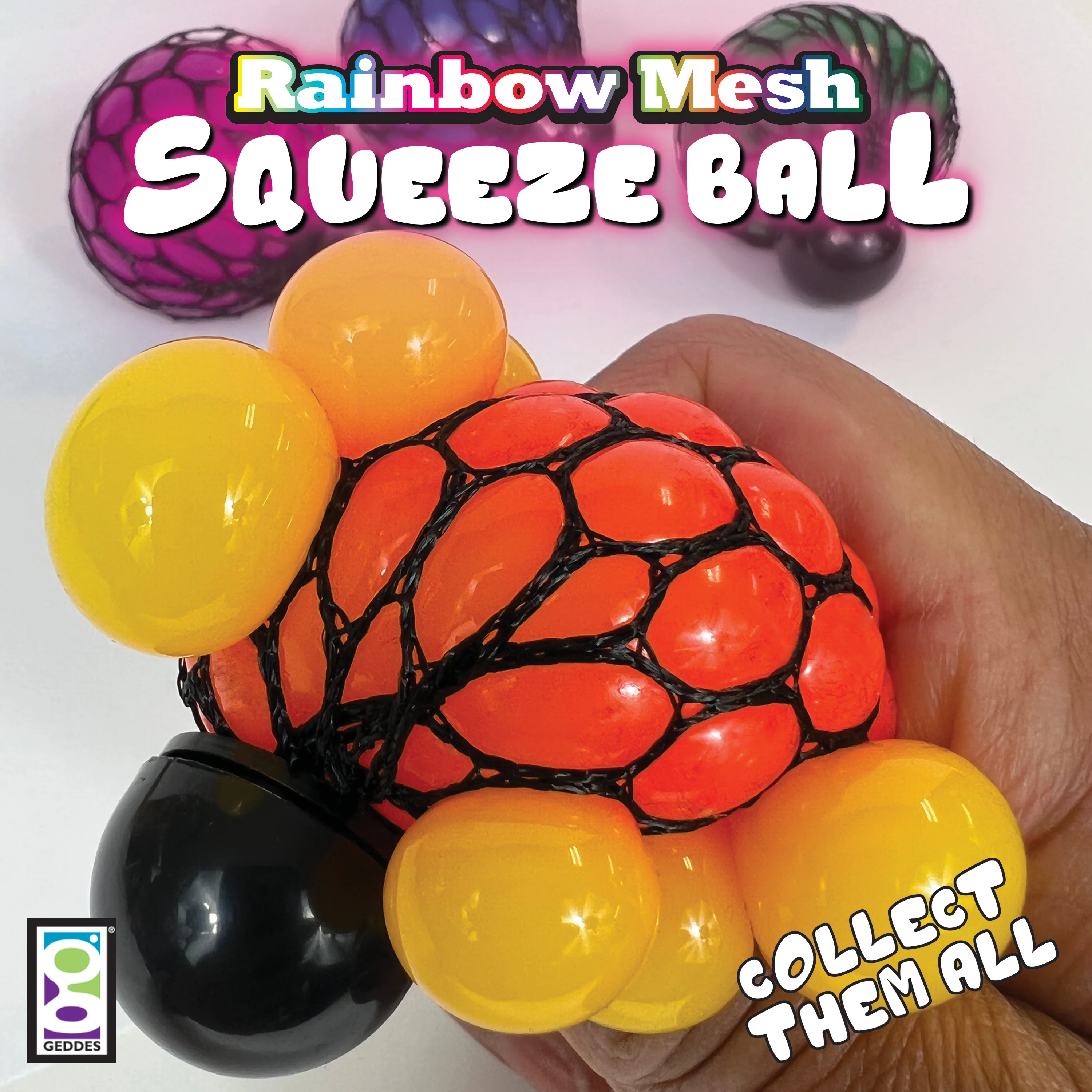 Rainbow Mesh Squeeze Balls - 24 per display - Image 9