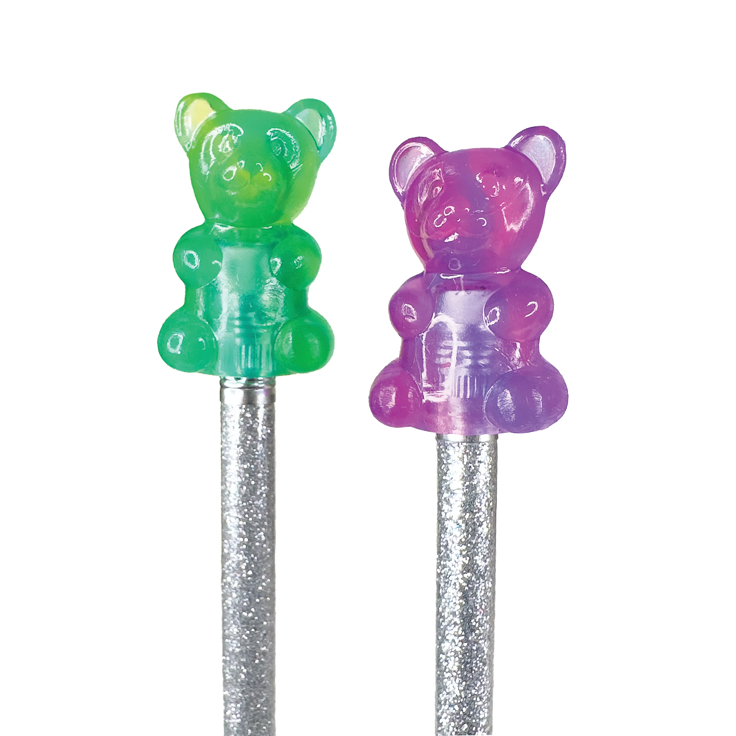 Scented 2-Color Gummy Bear Pencil Toppers - 24 per tub - Image 4