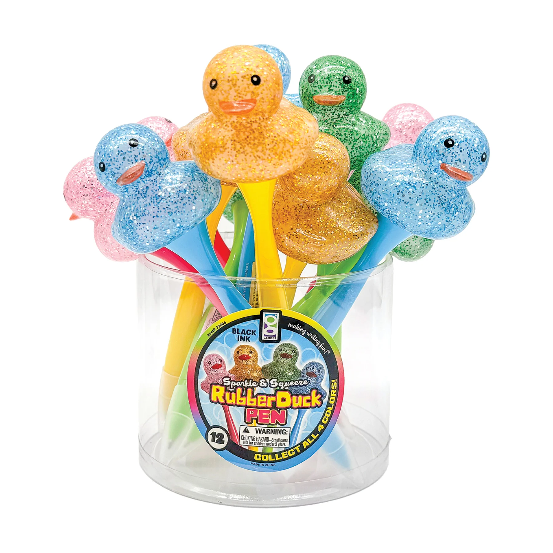 Sparkle & Squeeze Rubber Duck Pens - 12 per tub - Image 7