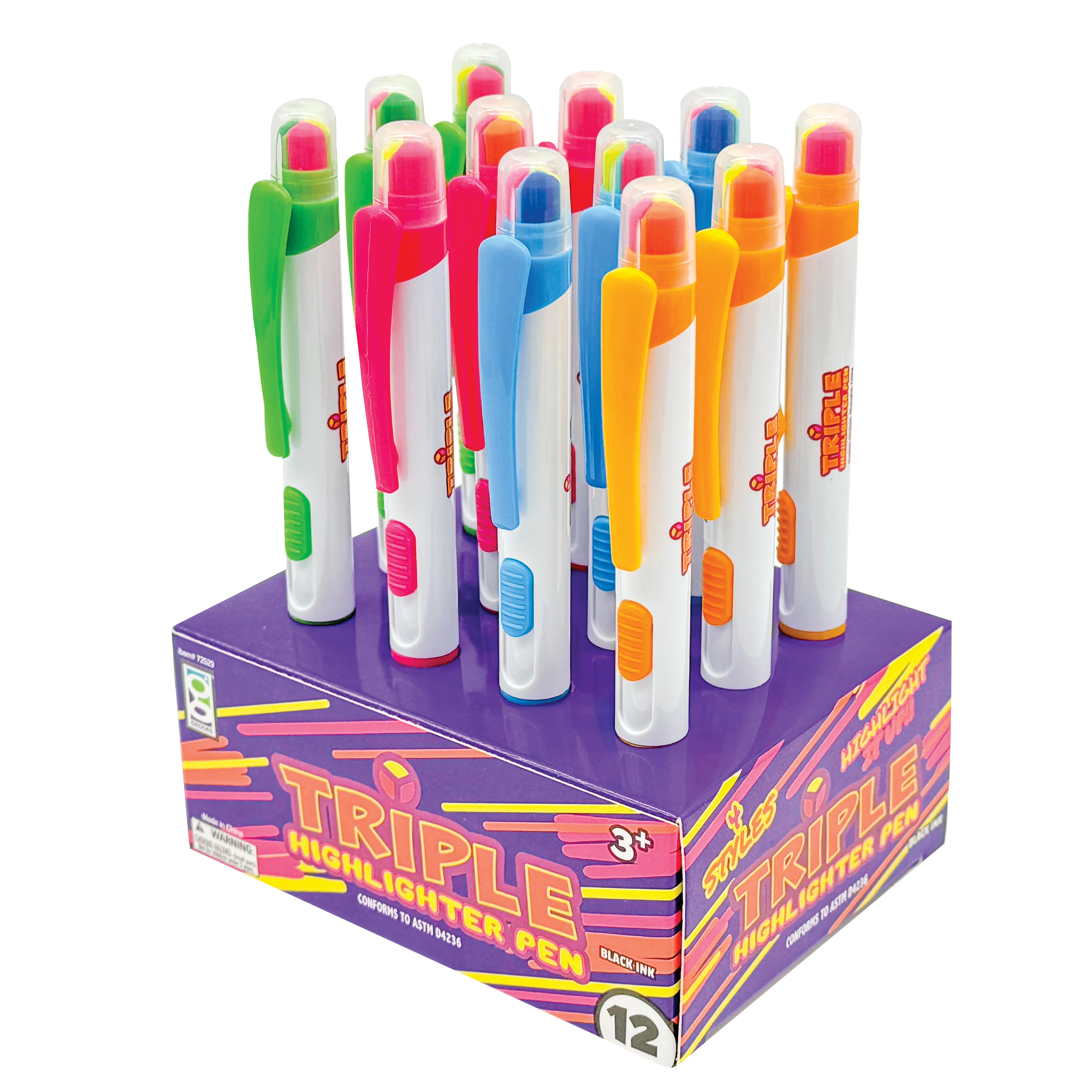 Triple Highlighter Pen - 12 per Display - Image 3