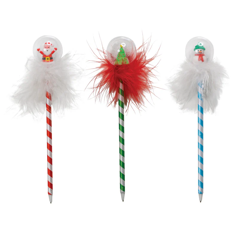 Winter Snow Globe Pen - 12 per tub